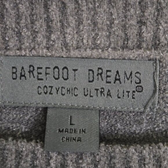 Barefoot Dreams Cozy Chic Ultra Lite Dockside Pullover Dolphin Blue Gray Size L - Picture 4 of 5